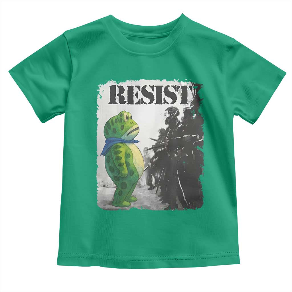 Frog Resist Toddler T Shirt Portland Frog Activist Protest City Art TS11 Irish Green Print Your Wear