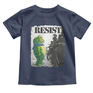 Frog Resist Toddler T Shirt Portland Frog Activist Protest City Art TS11 Navy Print Your Wear