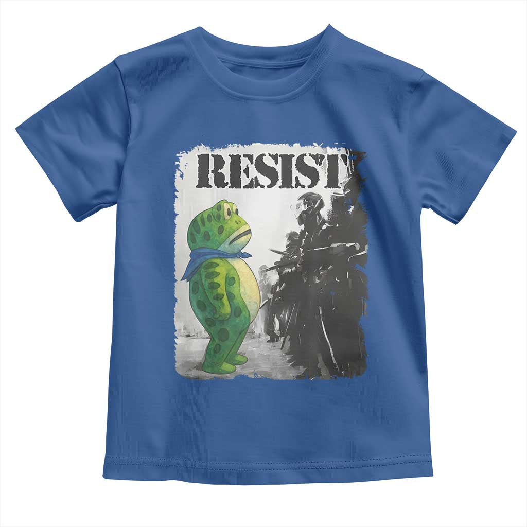 Frog Resist Toddler T Shirt Portland Frog Activist Protest City Art TS11 Royal Blue Print Your Wear