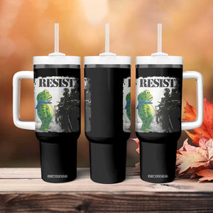 Frog Resist Tumbler With Handle Portland Frog Activist Protest City Art TS11 Print Your Wear