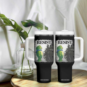 Frog Resist Tumbler With Handle Portland Frog Activist Protest City Art TS11 Print Your Wear