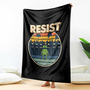 Frog Resist Throw Blanket Portland Frog Activist Protest Retro Sunset TS11 Print Your Wear