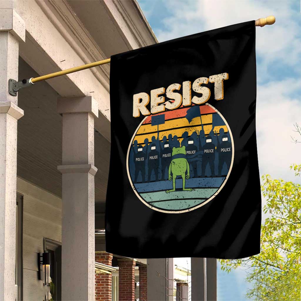 Frog Resist Garden Flag Portland Frog Activist Protest Retro Sunset TS11 Print Your Wear