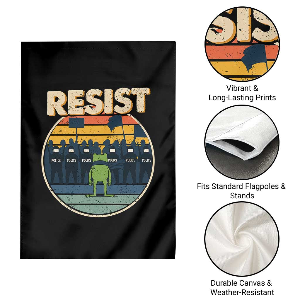 Frog Resist Garden Flag Portland Frog Activist Protest Retro Sunset TS11 Print Your Wear