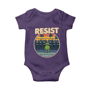 Frog Resist Baby Onesie Portland Frog Activist Protest Retro Sunset TS11 Purple Print Your Wear