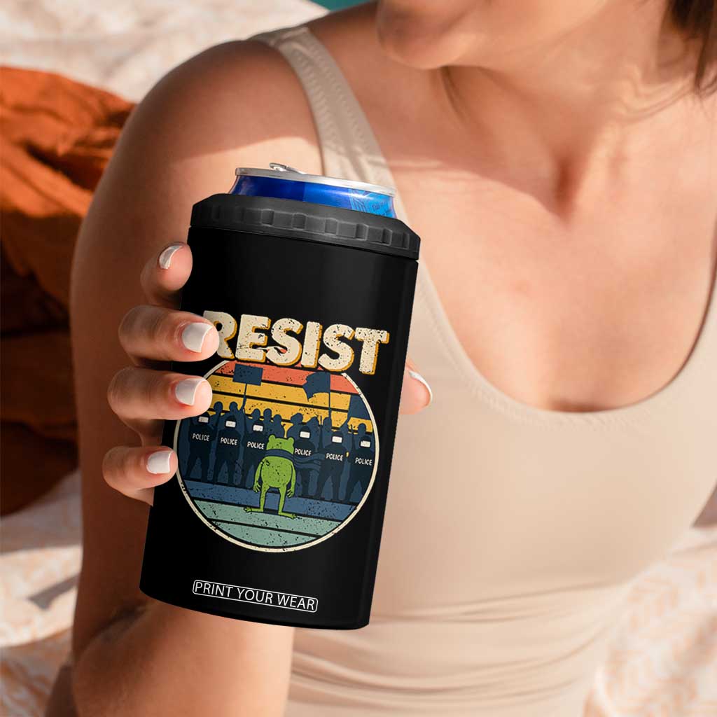 Frog Resist 4 in 1 Can Cooler Tumbler Portland Frog Activist Protest Retro Sunset TS11 Print Your Wear