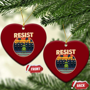 Frog Resist Ceramic Ornament Portland Frog Activist Protest Retro Sunset TS11 Print Your Wear