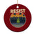 Frog Resist Ceramic Ornament Portland Frog Activist Protest Retro Sunset TS11 1pc Red Print Your Wear