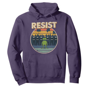 Frog Resist Hoodie Portland Frog Activist Protest Retro Sunset TS11 Purple Print Your Wear