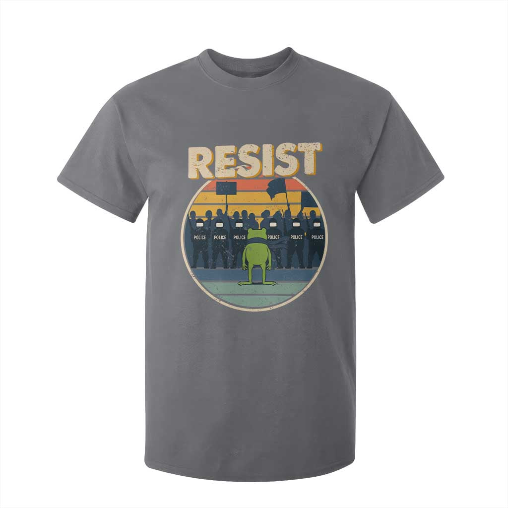 Frog Resist T Shirt For Kid Portland Frog Activist Protest Retro Sunset TS11 Charcoal Print Your Wear