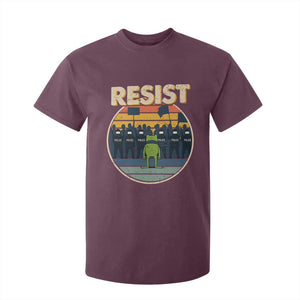 Frog Resist T Shirt For Kid Portland Frog Activist Protest Retro Sunset TS11 Maroon Print Your Wear