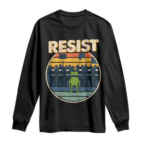 Frog Resist Long Sleeve Shirt Portland Frog Activist Protest Retro Sunset TS11 Black Print Your Wear