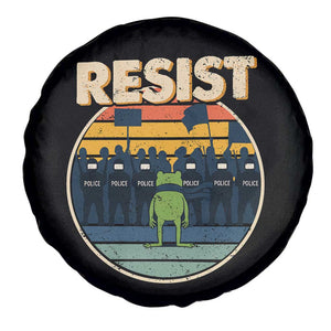 Frog Resist Spare Tire Cover Portland Frog Activist Protest Retro Sunset TS11 Print Your Wear