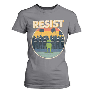 Frog Resist T Shirt For Women Portland Frog Activist Protest Retro Sunset TS11 Charcoal Print Your Wear