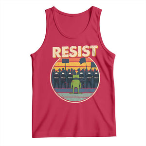 Frog Resist Tank Top Portland Frog Activist Protest Retro Sunset TS11 Red Print Your Wear