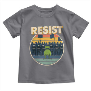 Frog Resist Toddler T Shirt Portland Frog Activist Protest Retro Sunset TS11 Charcoal Print Your Wear