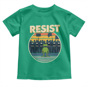 Frog Resist Toddler T Shirt Portland Frog Activist Protest Retro Sunset TS11 Irish Green Print Your Wear