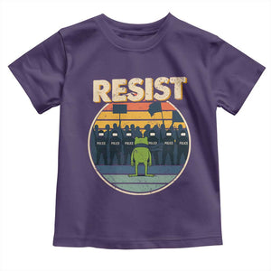 Frog Resist Toddler T Shirt Portland Frog Activist Protest Retro Sunset TS11 Purple Print Your Wear