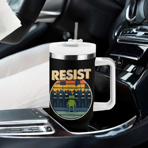 Frog Resist Tumbler With Handle Portland Frog Activist Protest Retro Sunset TS11 Print Your Wear