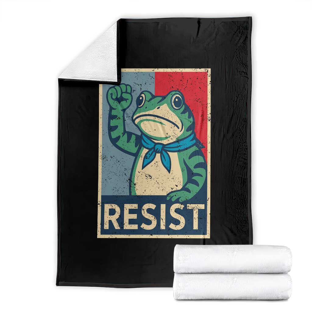 Frog Resist Throw Blanket Portland Frog Raised Fist Poster Graphic TS11 Black Print Your Wear