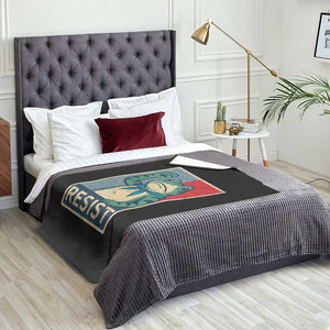 Frog Resist Throw Blanket Portland Frog Raised Fist Poster Graphic TS11 Print Your Wear