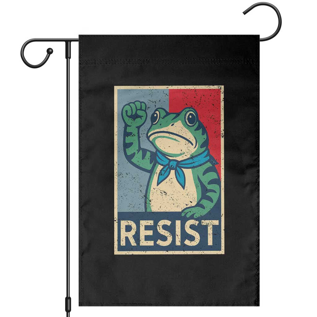 Frog Resist Garden Flag Portland Frog Raised Fist Poster Graphic TS11 Black Print Your Wear