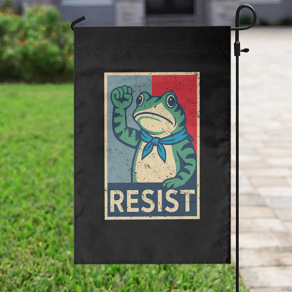 Frog Resist Garden Flag Portland Frog Raised Fist Poster Graphic TS11 Print Your Wear