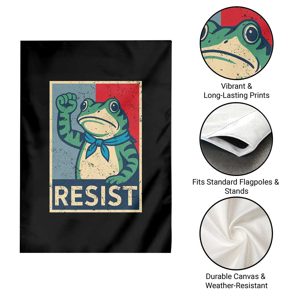 Frog Resist Garden Flag Portland Frog Raised Fist Poster Graphic TS11 Print Your Wear