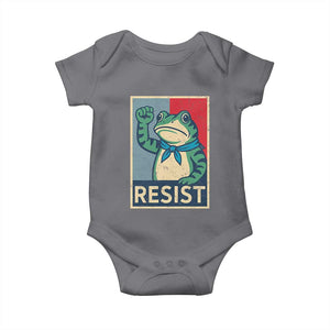 Frog Resist Baby Onesie Portland Frog Raised Fist Poster Graphic TS11 Charcoal Print Your Wear