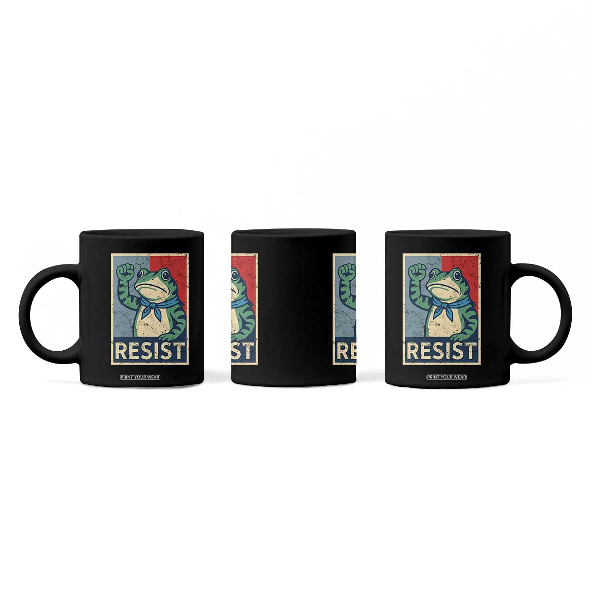 Frog Resist Coffee Mug Portland Frog Raised Fist Poster Graphic TS11 Print Your Wear