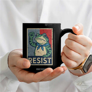 Frog Resist Coffee Mug Portland Frog Raised Fist Poster Graphic TS11 Print Your Wear