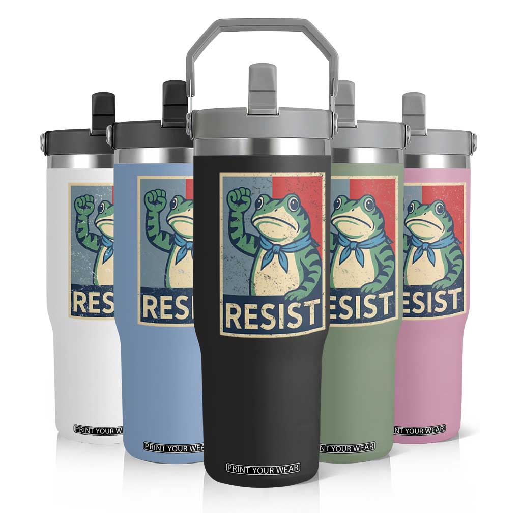 Frog Resist Flip Straw Tumbler Portland Frog Raised Fist Poster Graphic TS11 Print Your Wear