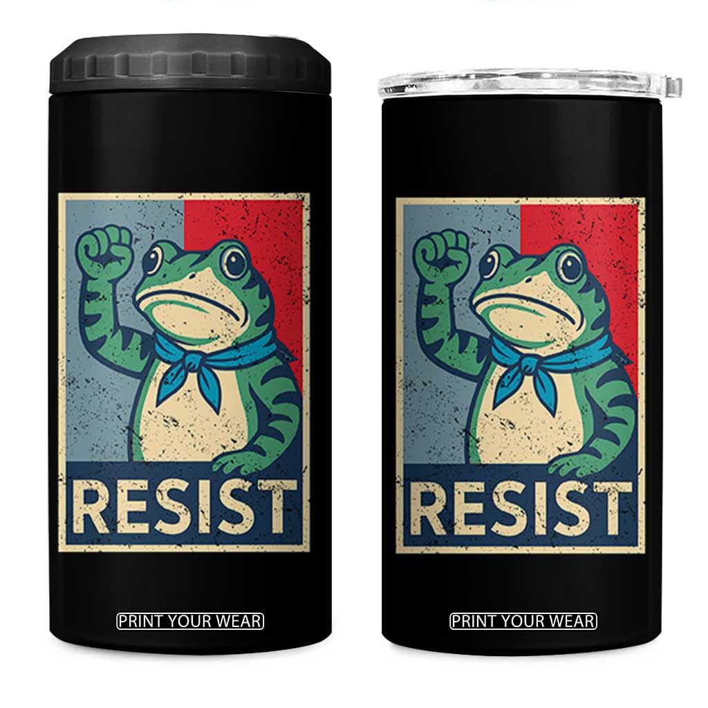 Frog Resist 4 in 1 Can Cooler Tumbler Portland Frog Raised Fist Poster Graphic TS11 One Size: 16 oz Black Print Your Wear