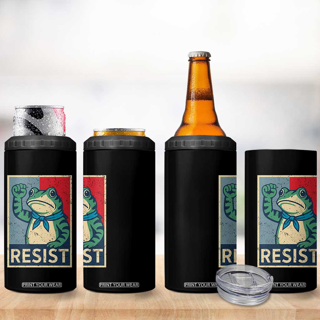 Frog Resist 4 in 1 Can Cooler Tumbler Portland Frog Raised Fist Poster Graphic TS11 Print Your Wear