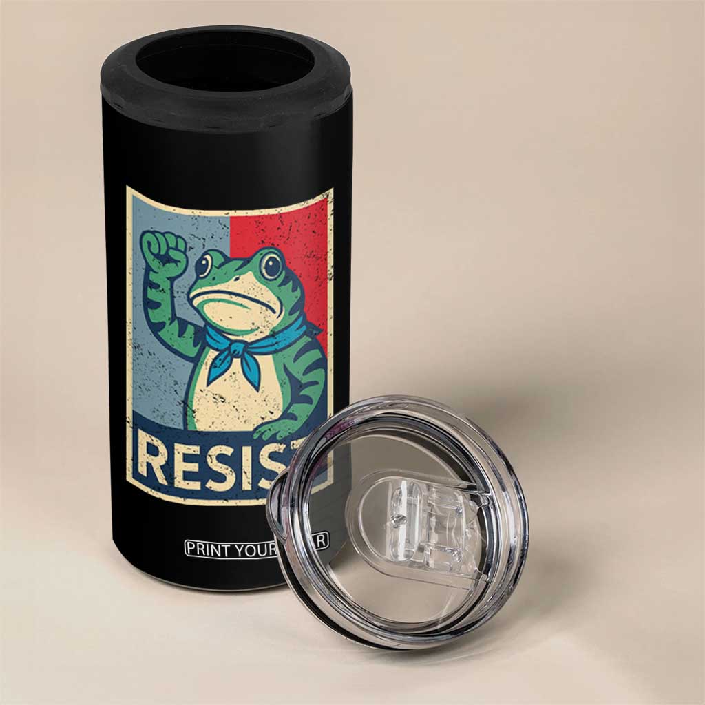 Frog Resist 4 in 1 Can Cooler Tumbler Portland Frog Raised Fist Poster Graphic TS11 Print Your Wear