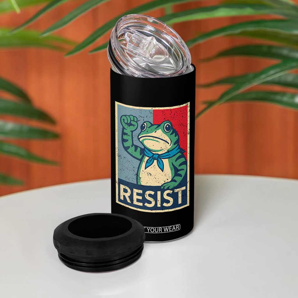 Frog Resist 4 in 1 Can Cooler Tumbler Portland Frog Raised Fist Poster Graphic TS11 Print Your Wear