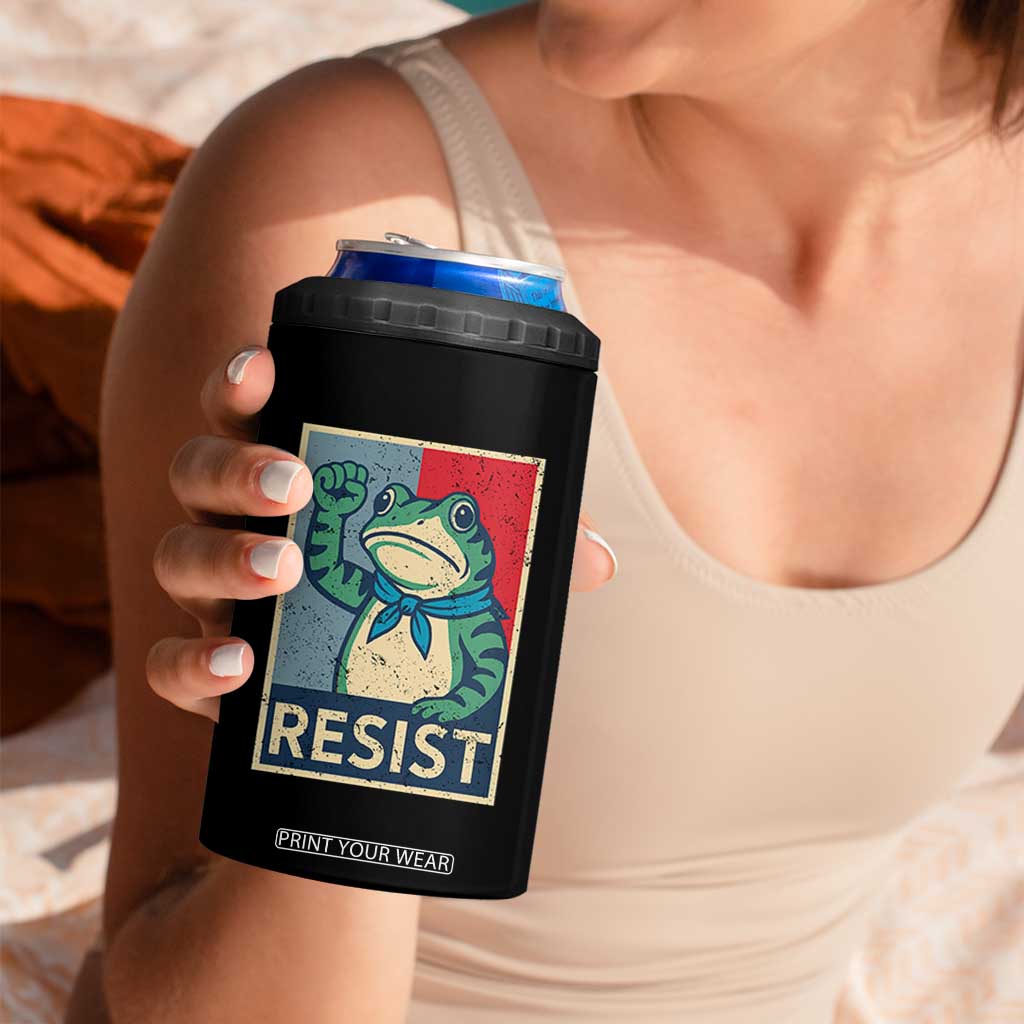 Frog Resist 4 in 1 Can Cooler Tumbler Portland Frog Raised Fist Poster Graphic TS11 Print Your Wear