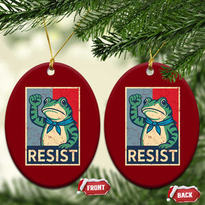 Frog Resist Ceramic Ornament Portland Frog Raised Fist Poster Graphic TS11 Print Your Wear
