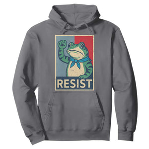Frog Resist Hoodie Portland Frog Raised Fist Poster Graphic TS11 Charcoal Print Your Wear