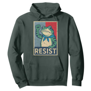 Frog Resist Hoodie Portland Frog Raised Fist Poster Graphic TS11 Dark Forest Green Print Your Wear