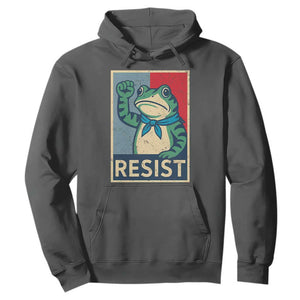 Frog Resist Hoodie Portland Frog Raised Fist Poster Graphic TS11 Dark Heather Print Your Wear