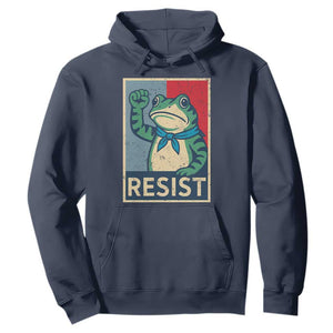 Frog Resist Hoodie Portland Frog Raised Fist Poster Graphic TS11 Navy Print Your Wear