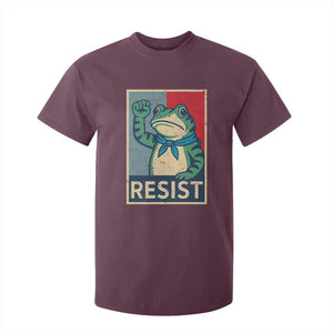 Frog Resist T Shirt For Kid Portland Frog Raised Fist Poster Graphic TS11 Maroon Print Your Wear