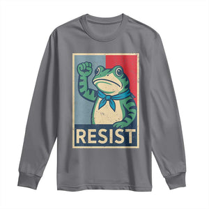 Frog Resist Long Sleeve Shirt Portland Frog Raised Fist Poster Graphic TS11 Charcoal Print Your Wear