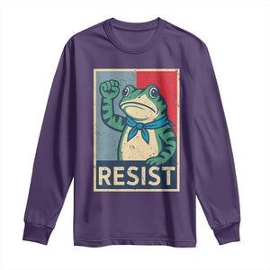 Frog Resist Long Sleeve Shirt Portland Frog Raised Fist Poster Graphic TS11 Purple Print Your Wear