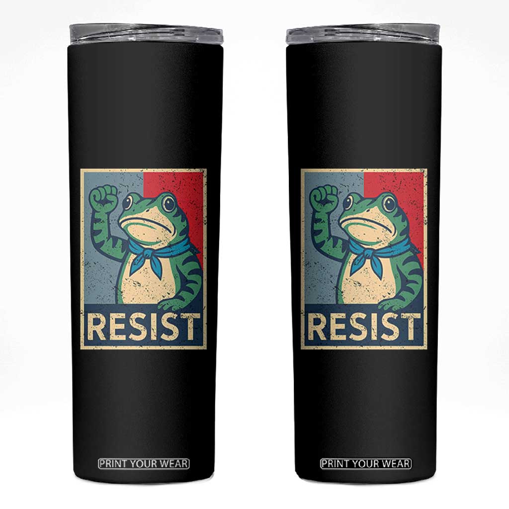 Frog Resist Skinny Tumbler Portland Frog Raised Fist Poster Graphic TS11 Black Print Your Wear