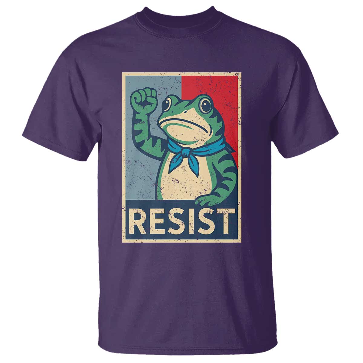 Frog Resist T Shirt Portland Frog Raised Fist Poster Graphic TS11 Purple Print Your Wear