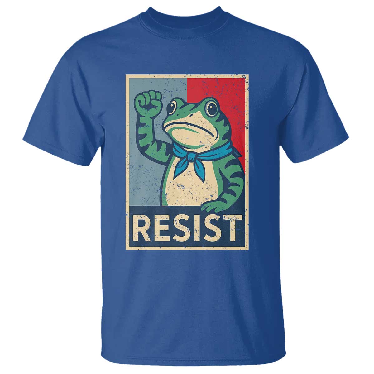 Frog Resist T Shirt Portland Frog Raised Fist Poster Graphic TS11 Royal Blue Print Your Wear