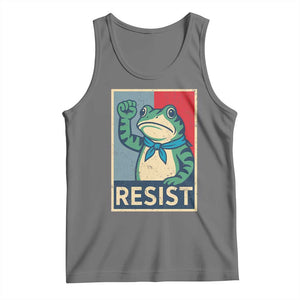 Frog Resist Tank Top Portland Frog Raised Fist Poster Graphic TS11 Black Heather Print Your Wear