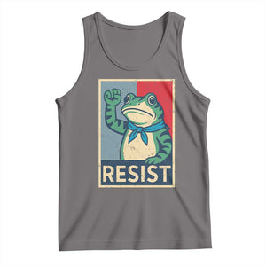 Frog Resist Tank Top Portland Frog Raised Fist Poster Graphic TS11 Deep Heather Print Your Wear